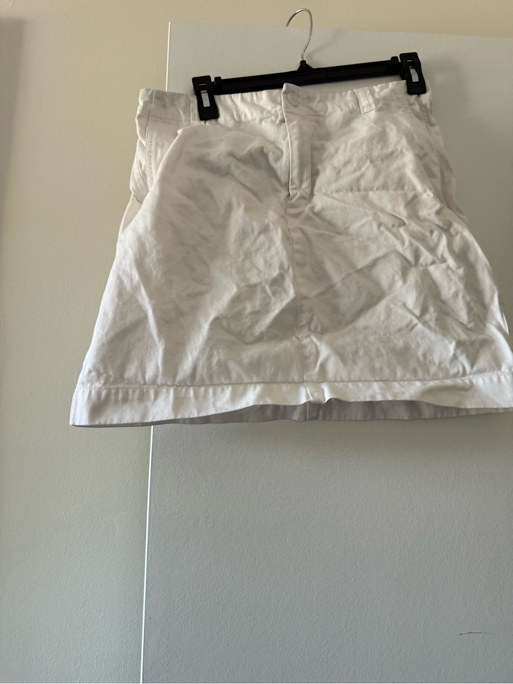 GAP White Mini Skirt with Front Button